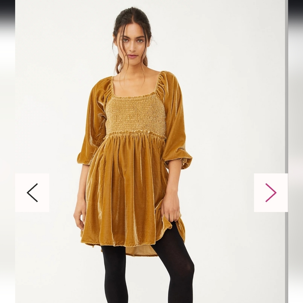 Free people<3 Days ONLY>Daphine velvet mini dress NEW WITH TAGS